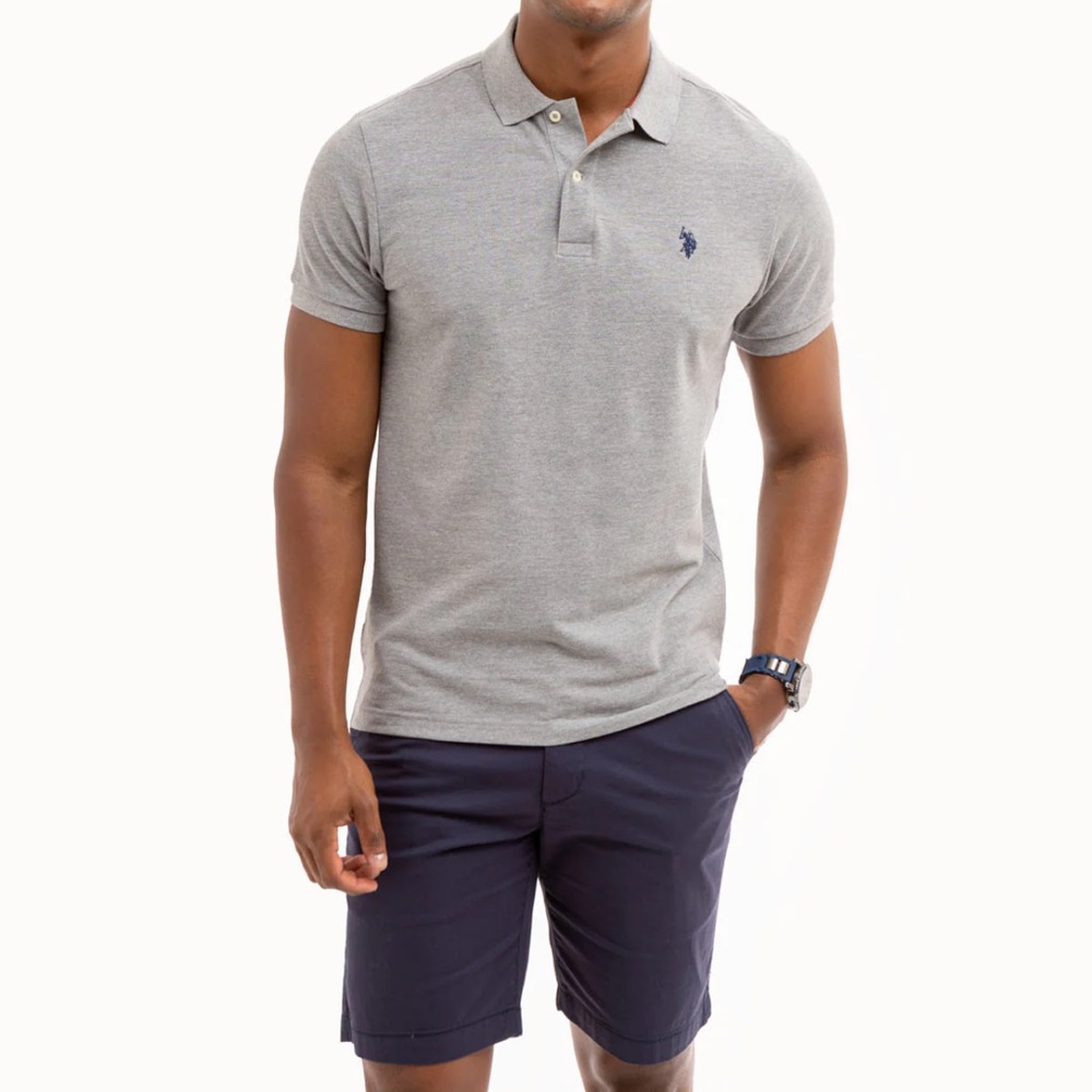 SLIM FIT SOLID PIQUE POLO SHIRT x6